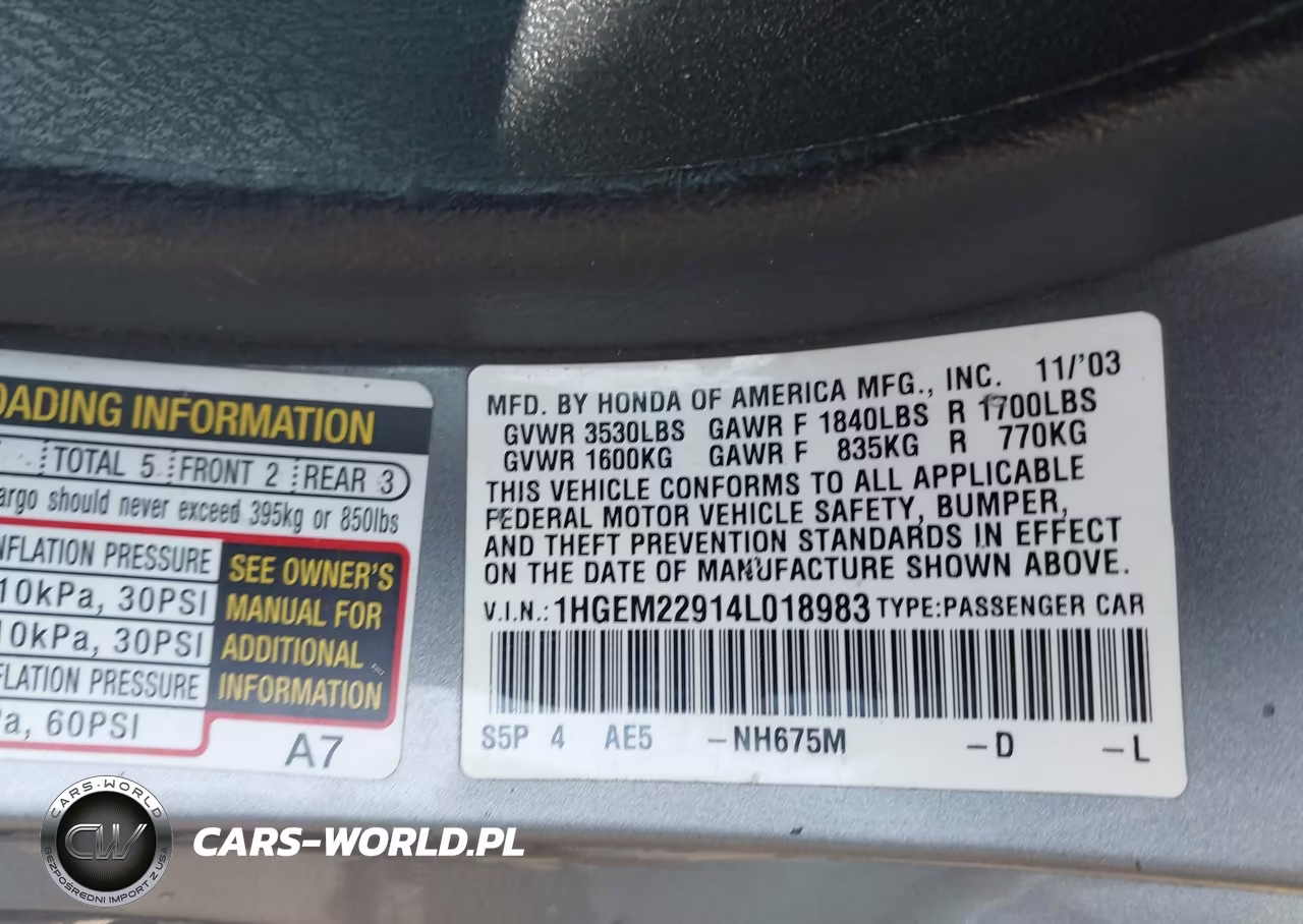 2004 Honda Civic Ex VIN:1HGEM22914L018983 - 9