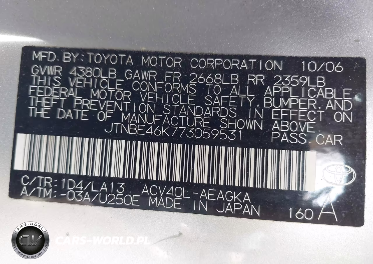 2007 Toyota Camry Xle VIN:JTNBE46K773059531 - 9