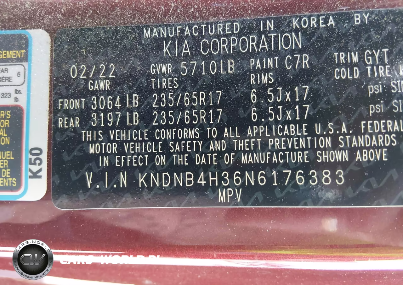 2022 Kia Carnival Mpv Lx Seat Package VIN:KNDNB4H36N6176383 - 9
