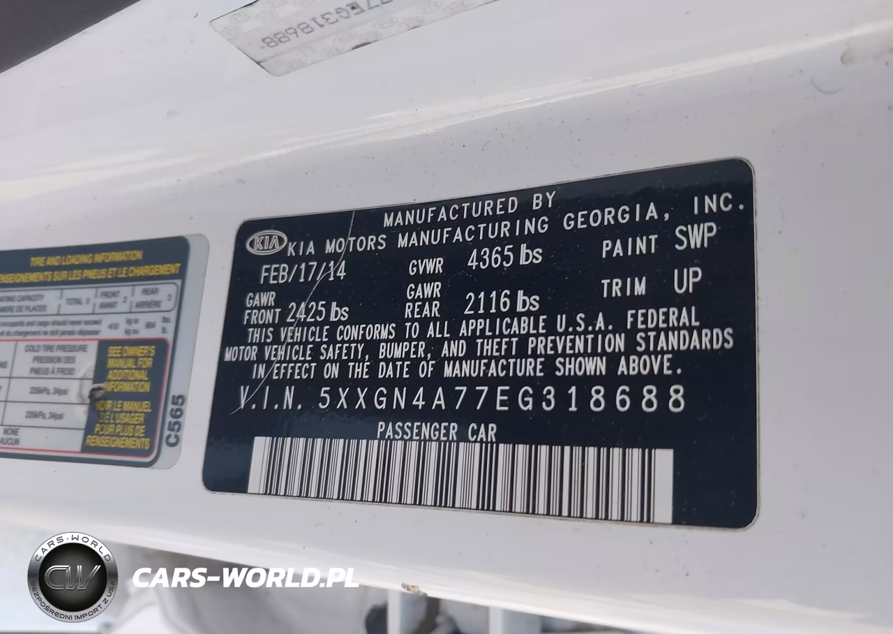 2014 Kia Optima Ex VIN:5XXGN4A77EG318688 - 9