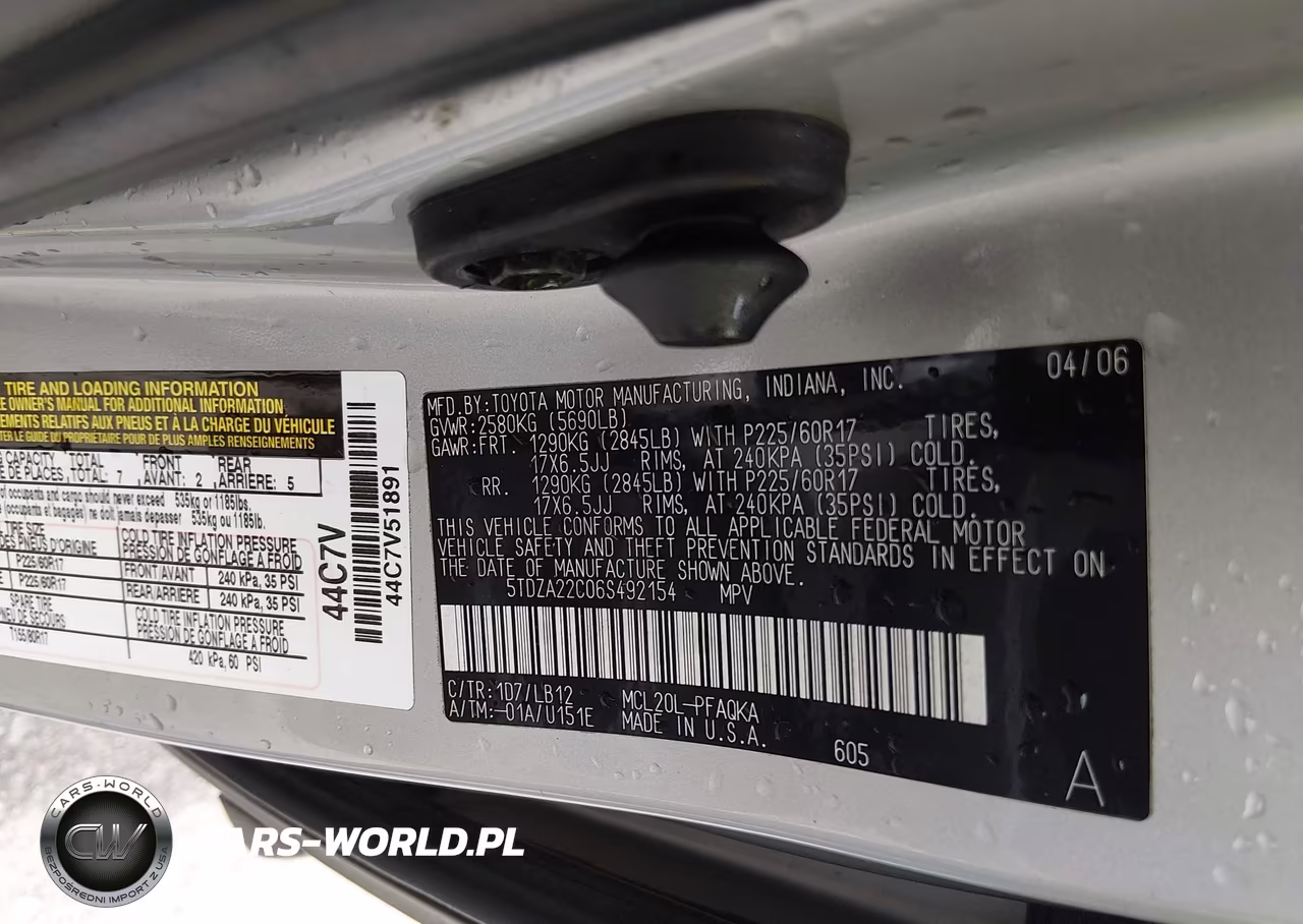2006 Toyota Sienna Xle VIN:5TDZA22C06S492154 - 9