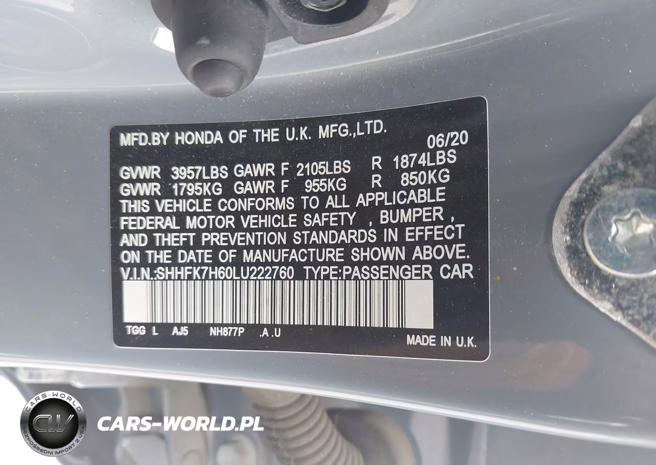 2020 Honda Civic Ex VIN:SHHFK7H60LU222760 - 9