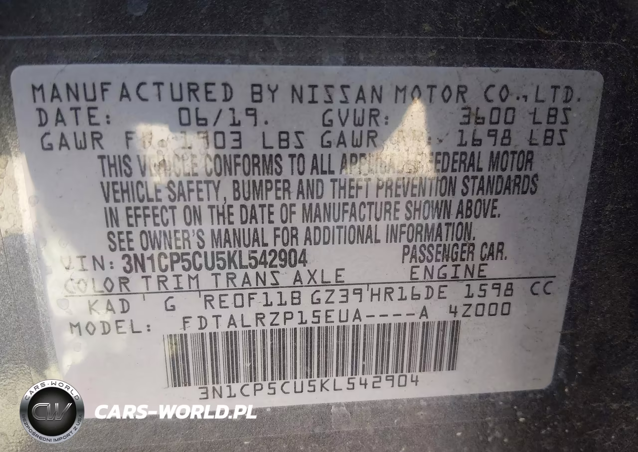 2019 Nissan Kicks S VIN:3N1CP5CU5KL542904 - 9