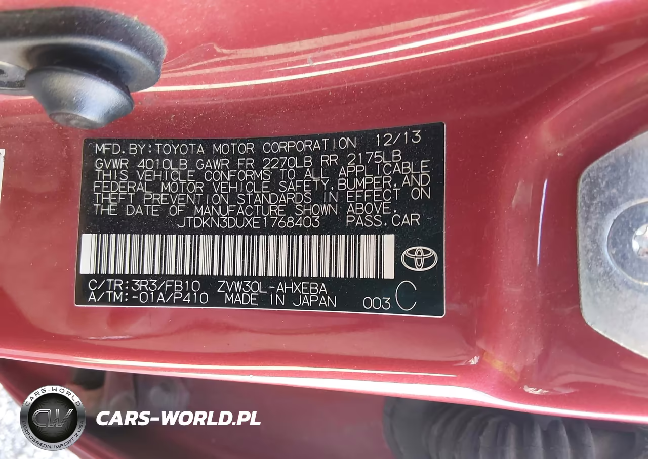 2014 Toyota Prius Two VIN:JTDKN3DUXE1768403 - 9