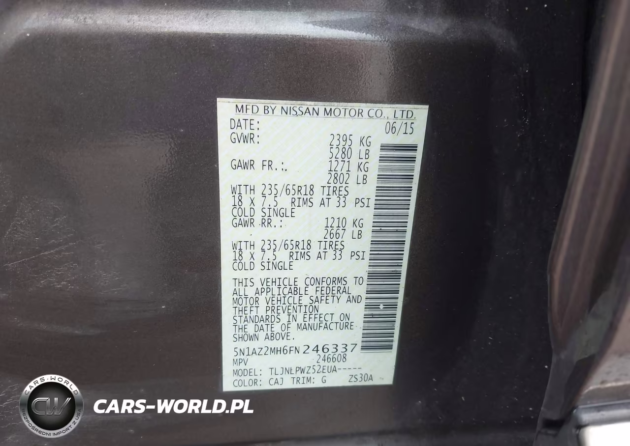 2015 Nissan Murano Platinum-S-Sl-Sv VIN:5N1AZ2MH6FN246337 - 9