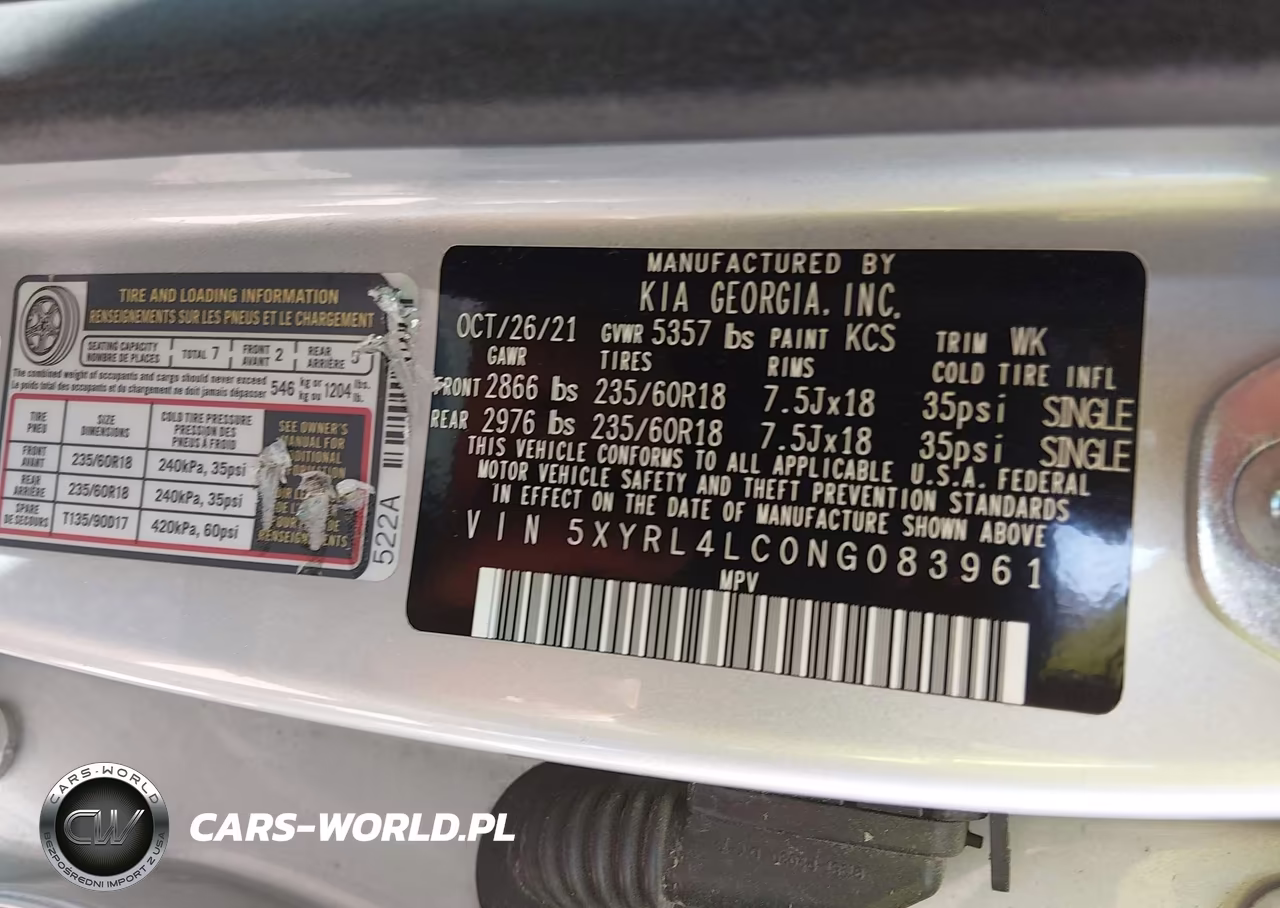 2022 Kia Sorento S VIN:5XYRL4LC0NG083961 - 9