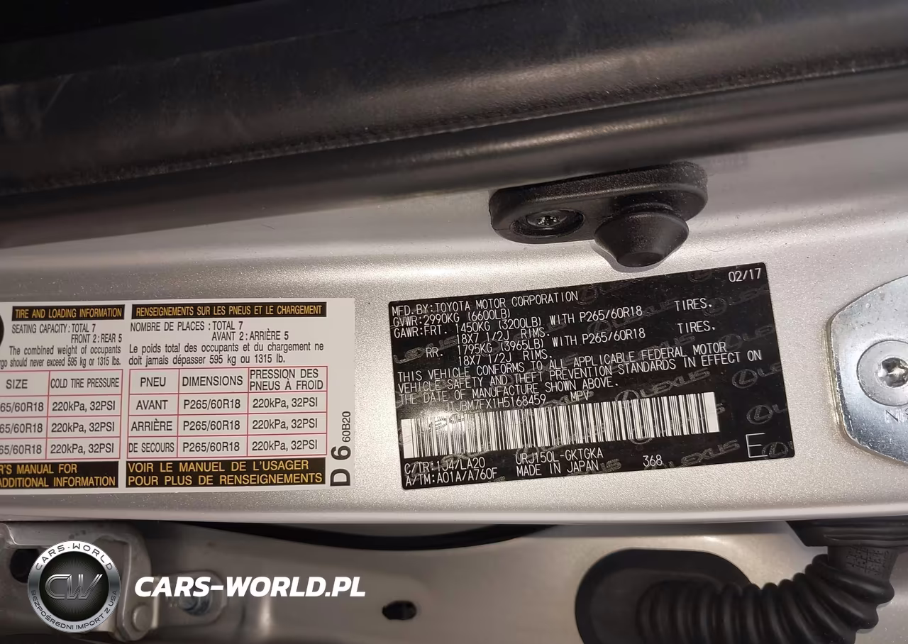 2017 Lexus Gx 460 VIN:JTJBM7FX1H5168459 - 9