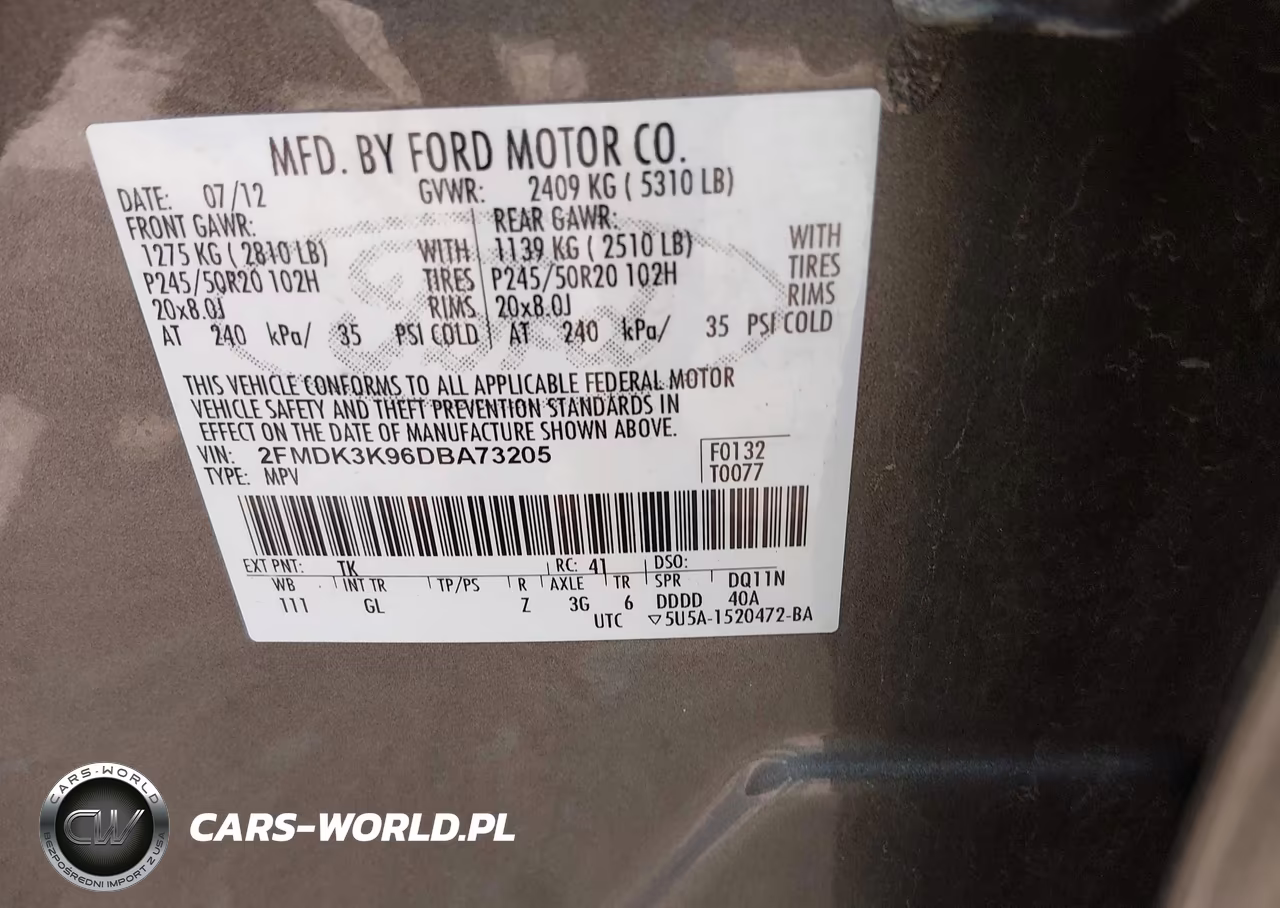 2013 Ford Edge Limited VIN:2FMDK3K96DBA73205 - 9