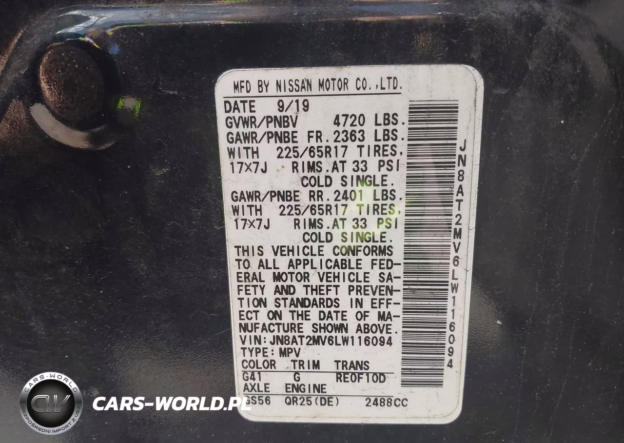 2020 Nissan Rogue Sv Intelligent Awd VIN:JN8AT2MV6LW116094 - 9