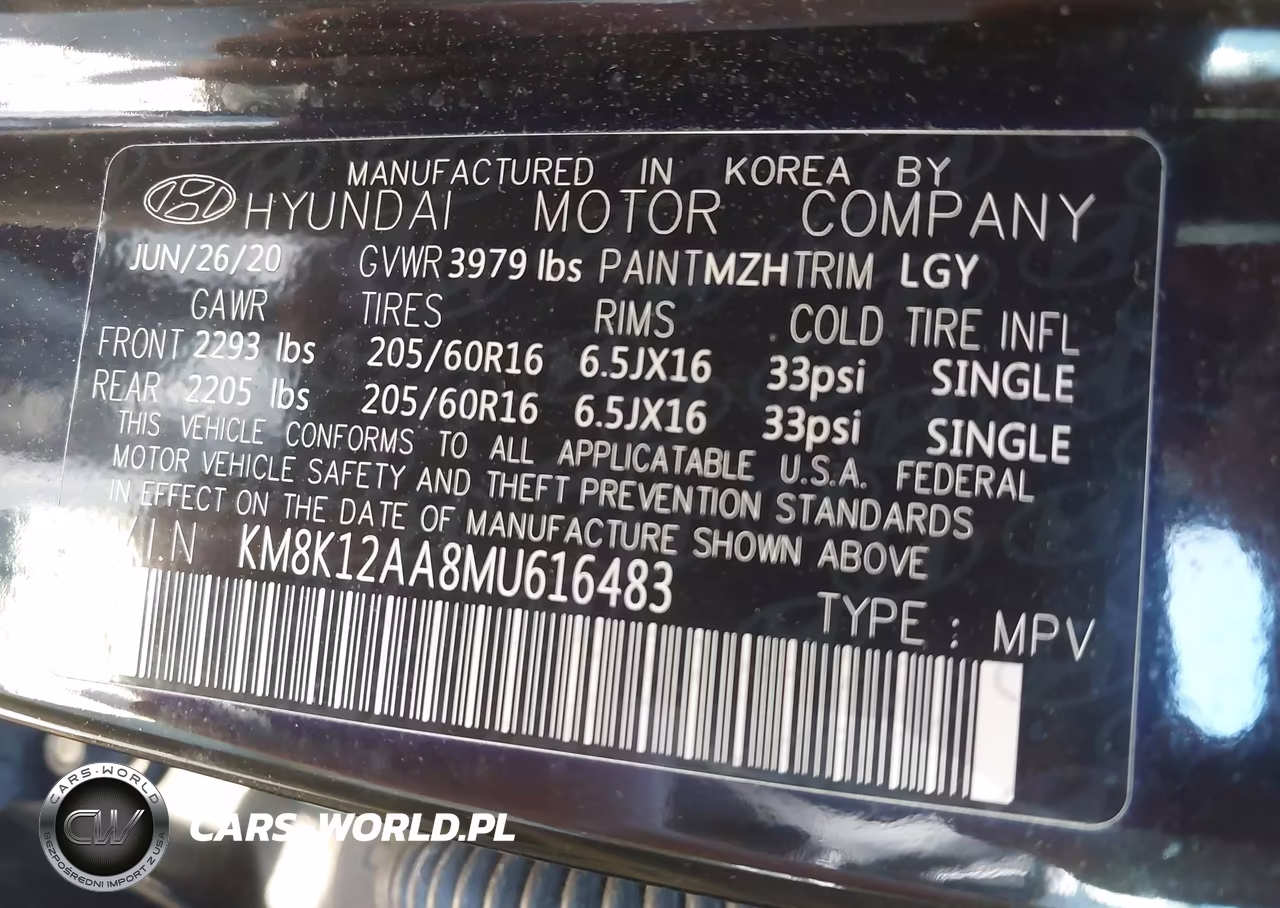 2021 Hyundai Kona Se VIN:KM8K12AA8MU616483 - 9