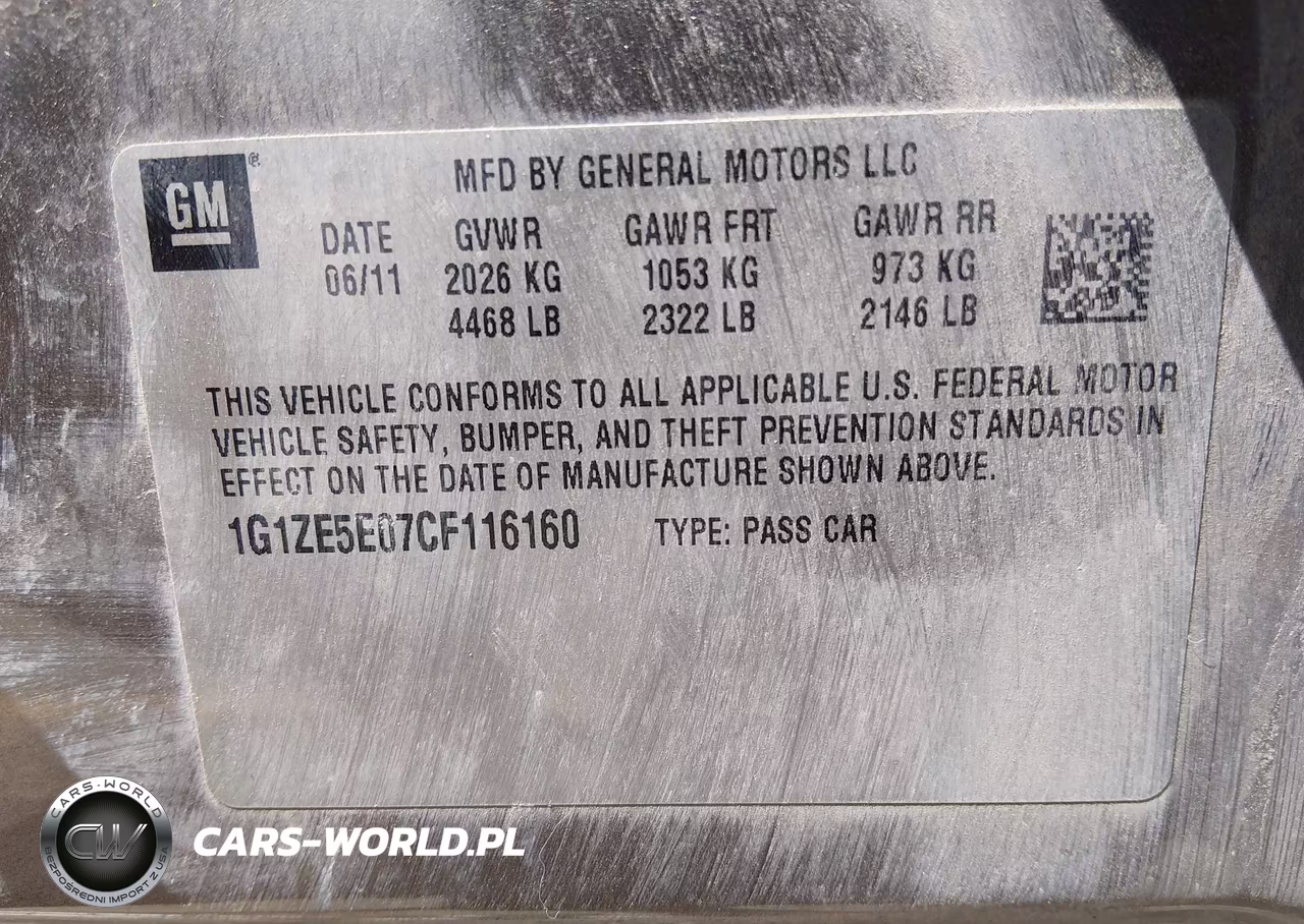2012 Chevrolet Malibu 1Lz VIN:1G1ZE5E07CF116160 - 9