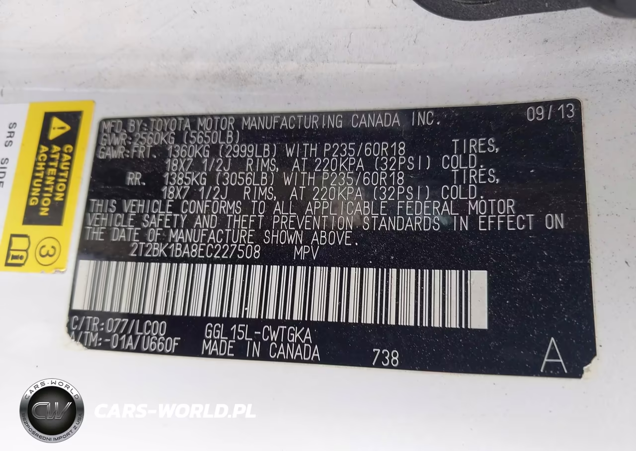 2014 Lexus Rx 350 VIN:2T2BK1BA8EC227508 - 9
