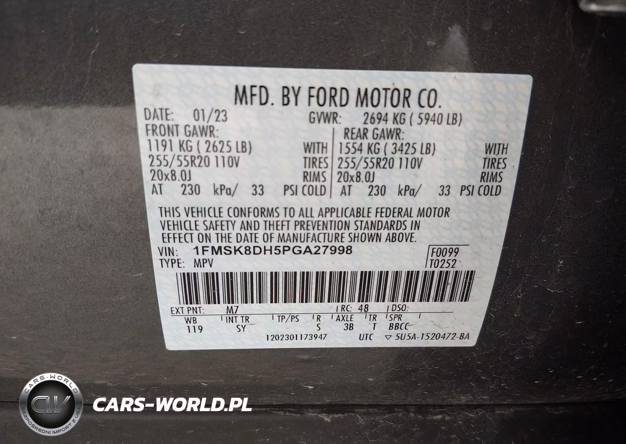 2023 Ford Explorer Xlt VIN:1FMSK8DH5PGA27998 - 9