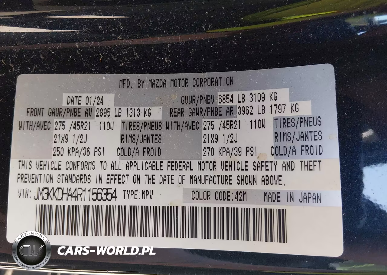 2024 Mazda Cx-90 Phev Premium VIN:JM3KKDHA4R1156354 - 9