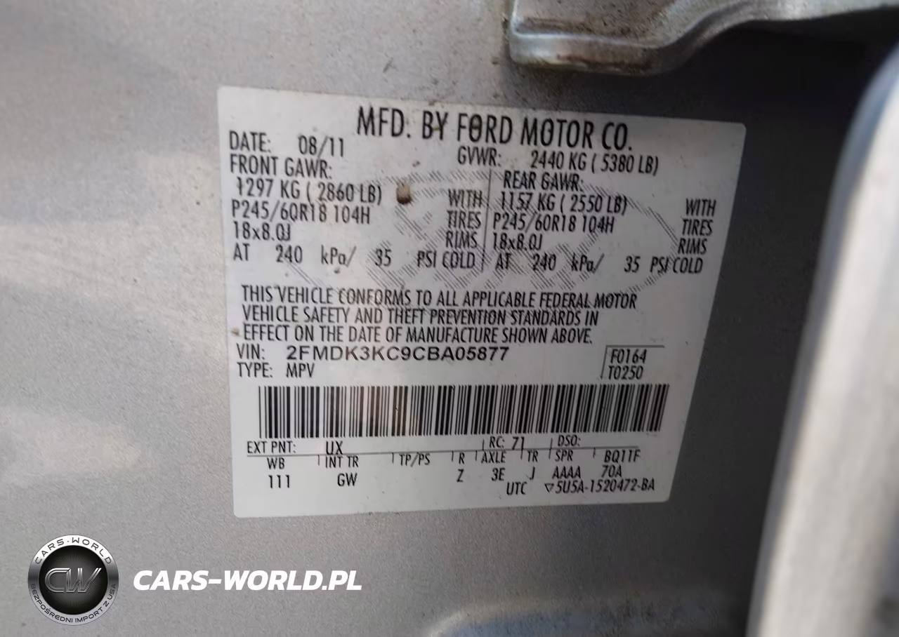 2012 Ford Edge Limited VIN:2FMDK3KC9CBA05877 - 9