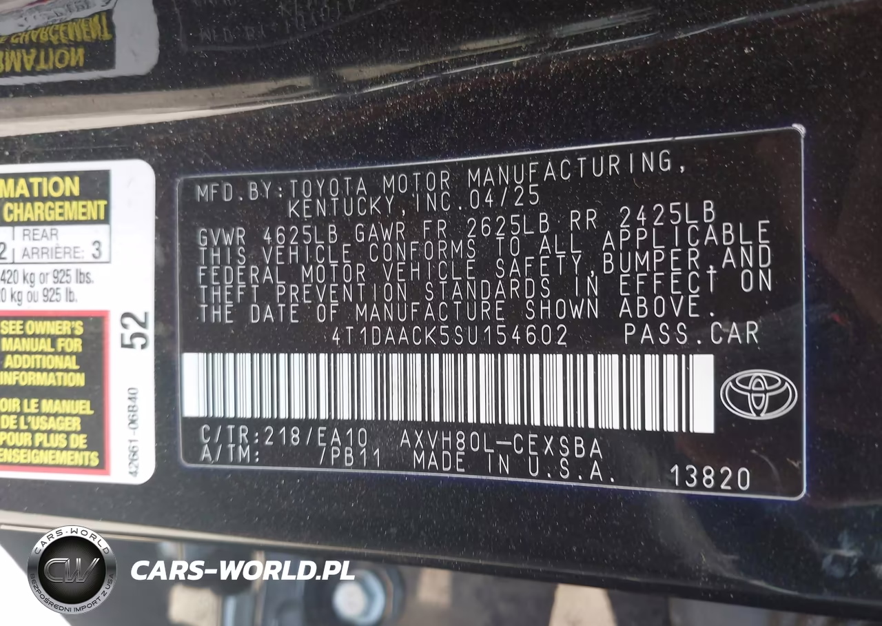 2025 Toyota Camry Se VIN:4T1DAACK5SU154602 - 9