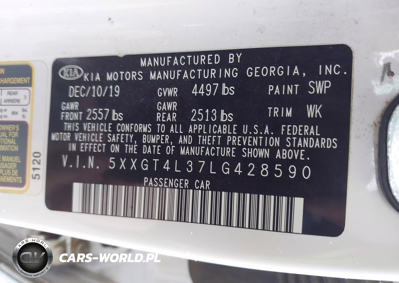 2020 Kia Optima Lx VIN:5XXGT4L37LG428590 - 9