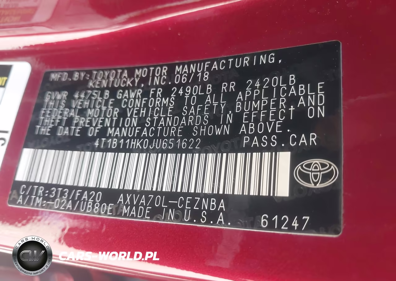 2018 Toyota Camry Le VIN:4T1B11HK0JU651622 - 9