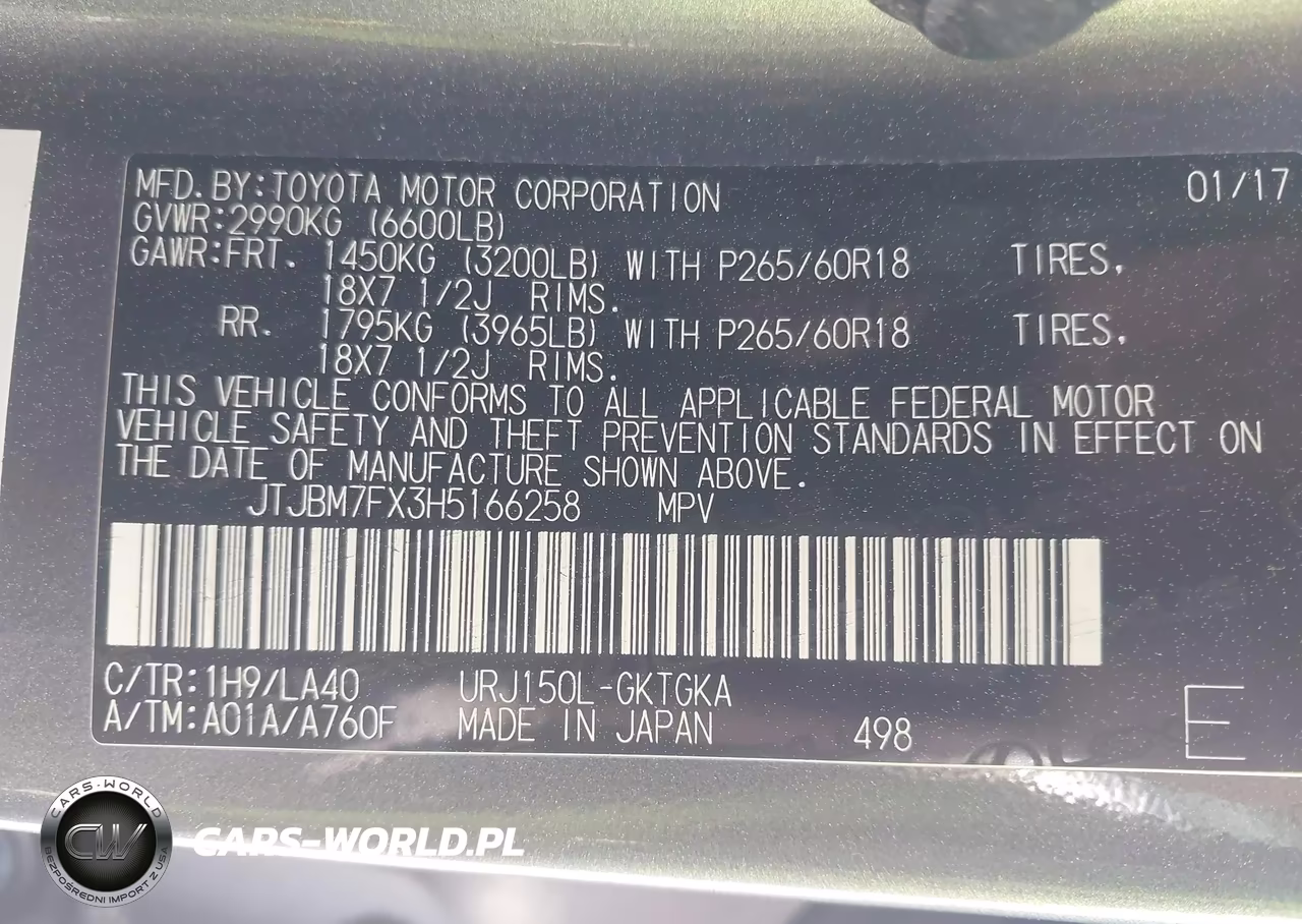 2017 Lexus Gx 460 VIN:JTJBM7FX3H5166258 - 9