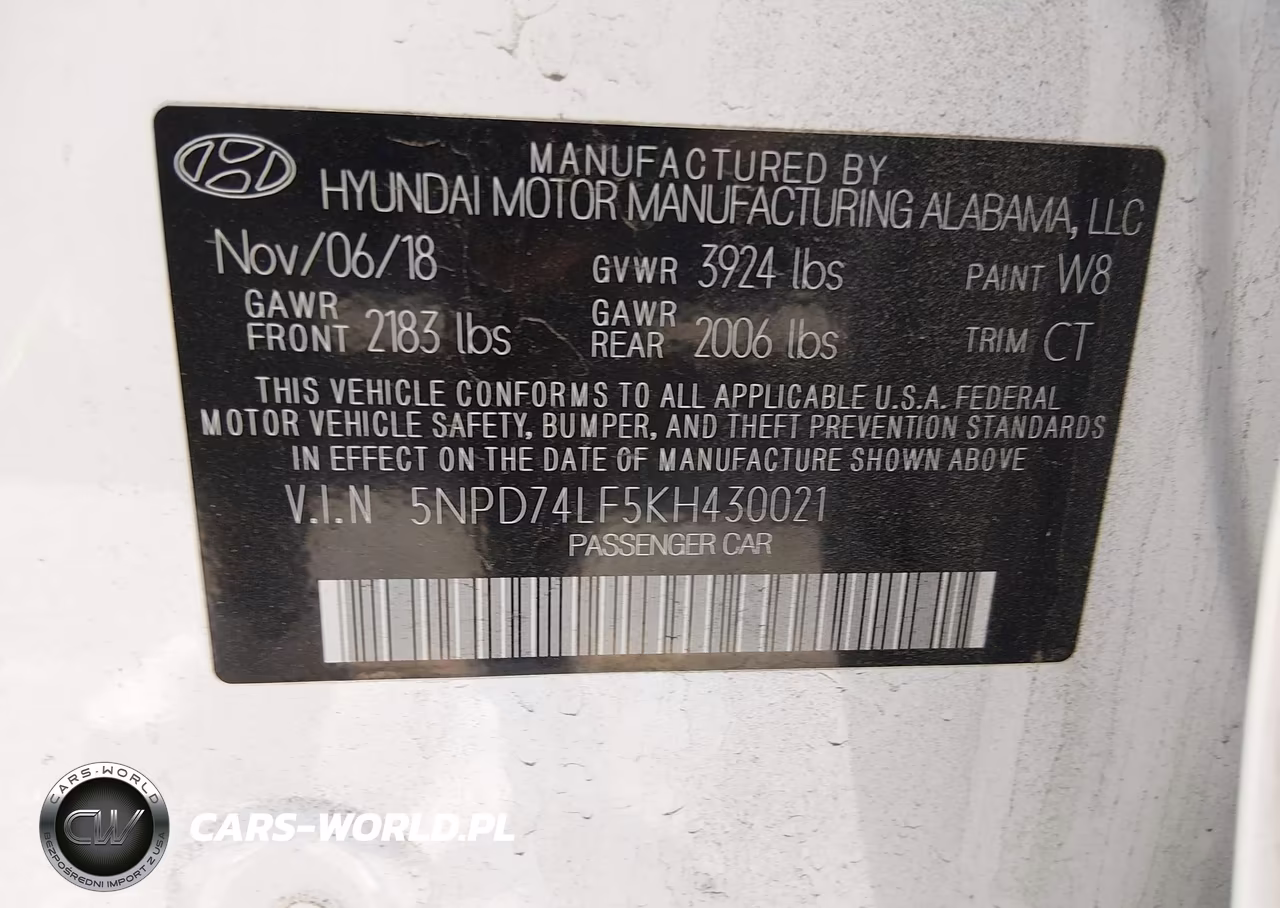 2019 Hyundai Elantra Se VIN:5NPD74LF5KH430021 - 9