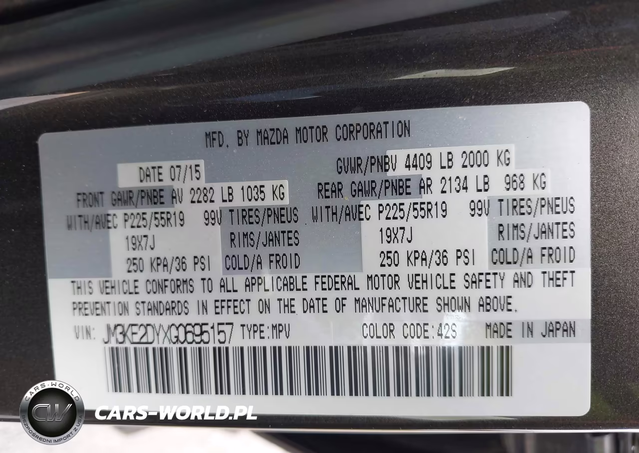 2016 Mazda Cx-5 Grand Touring VIN:JM3KE2DYXG0695157 - 9