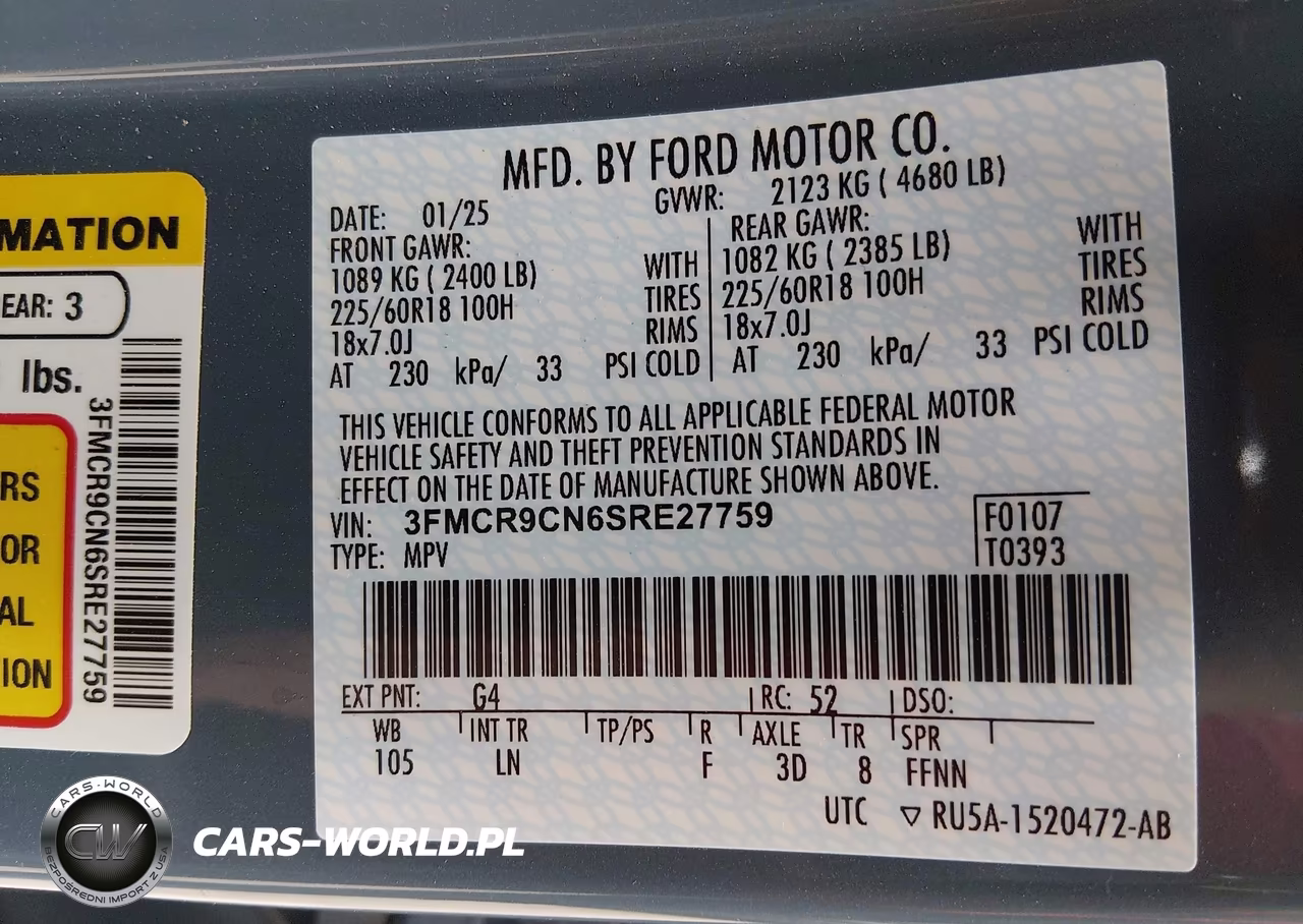2025 Ford Bronco Sport Outer Banks VIN:3FMCR9CN6SRE27759 - 9