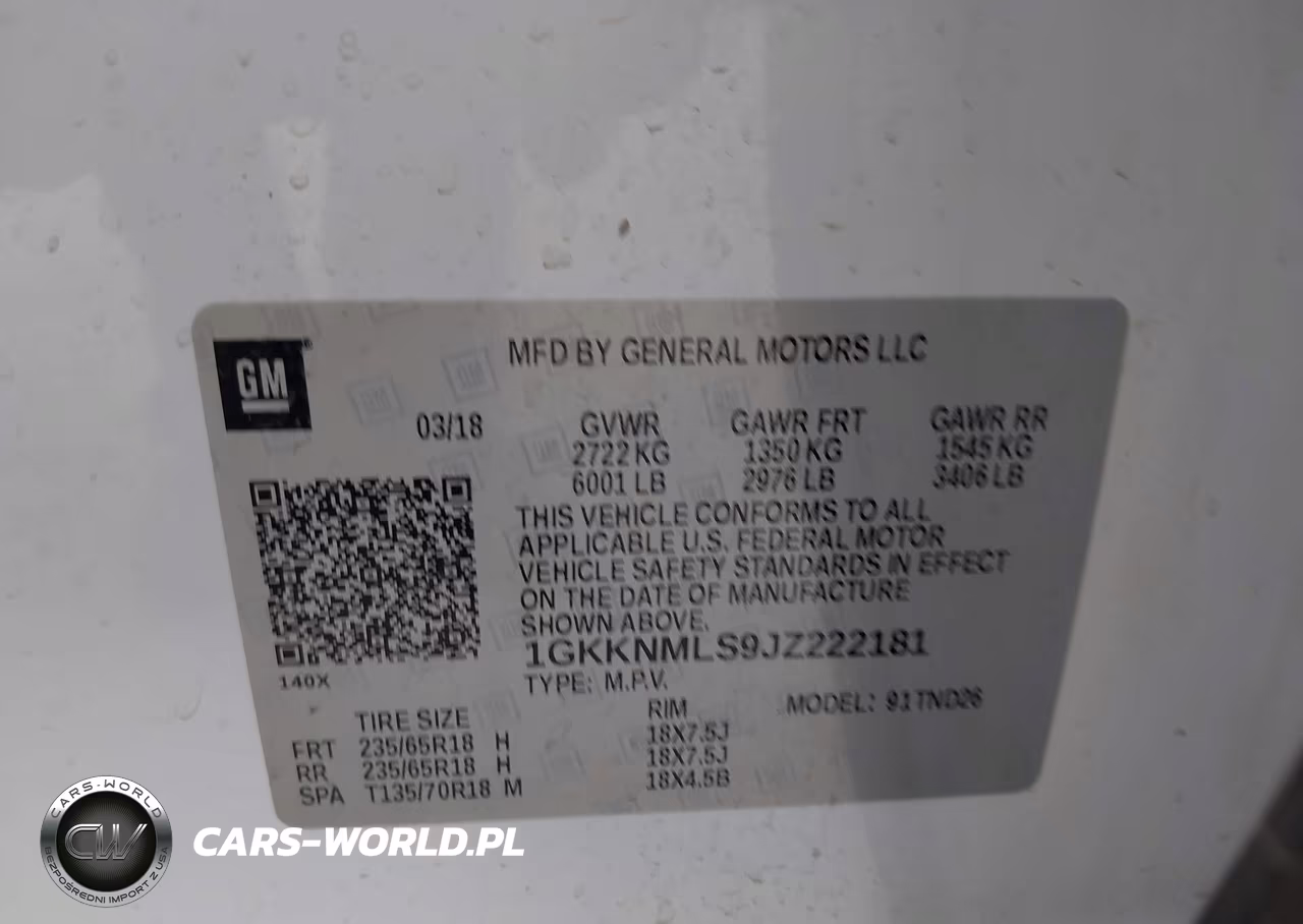 2018 GMC Acadia Slt-1 VIN:1GKKNMLS9JZ222181 - 9