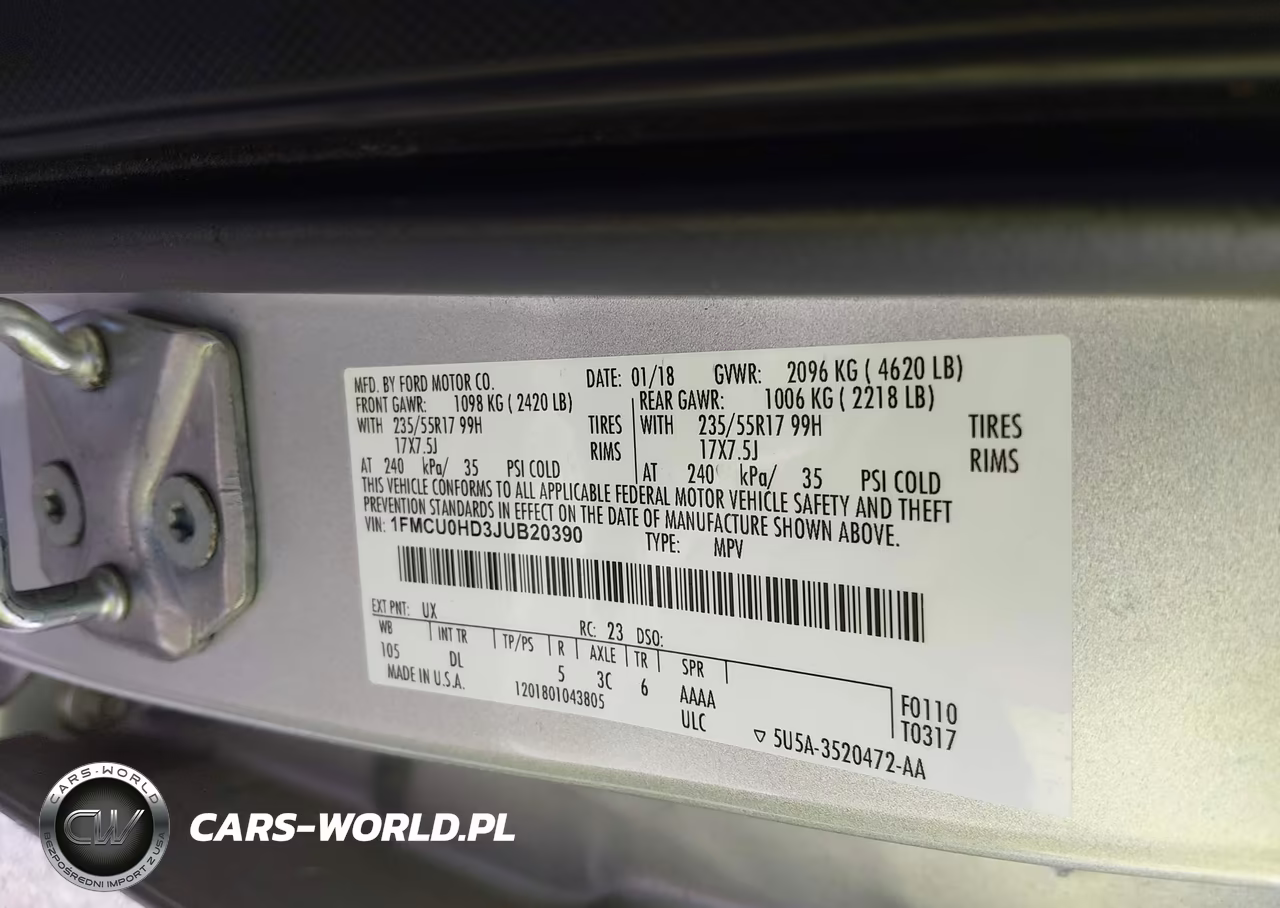 2018 Ford Escape Sel VIN:1FMCU0HD3JUB20390 - 9