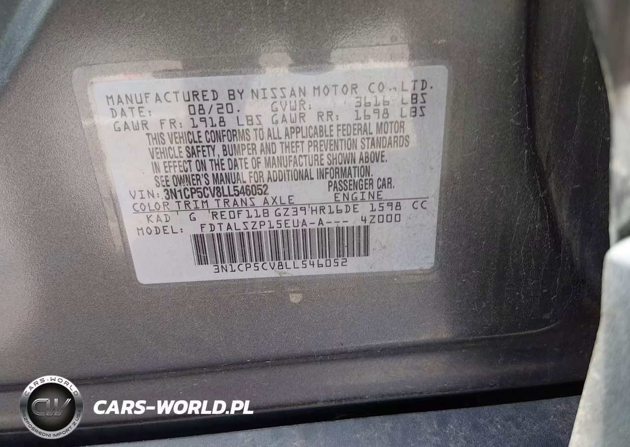 2020 Nissan Kicks Sv Xtronic Cvt VIN:3N1CP5CV8LL546052 - 9