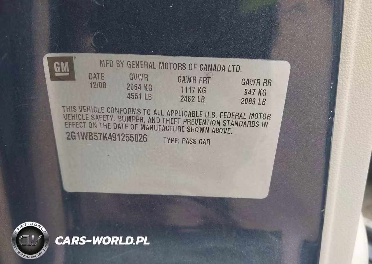 2009 Chevrolet Impala Ls VIN:2G1WB57K491255026 - 9
