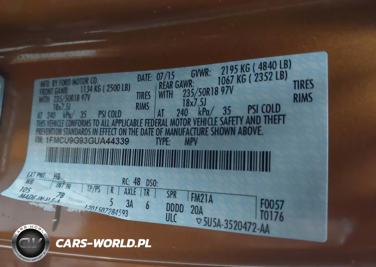 2016 Ford Escape Se VIN:1FMCU9G93GUA44339 - 9