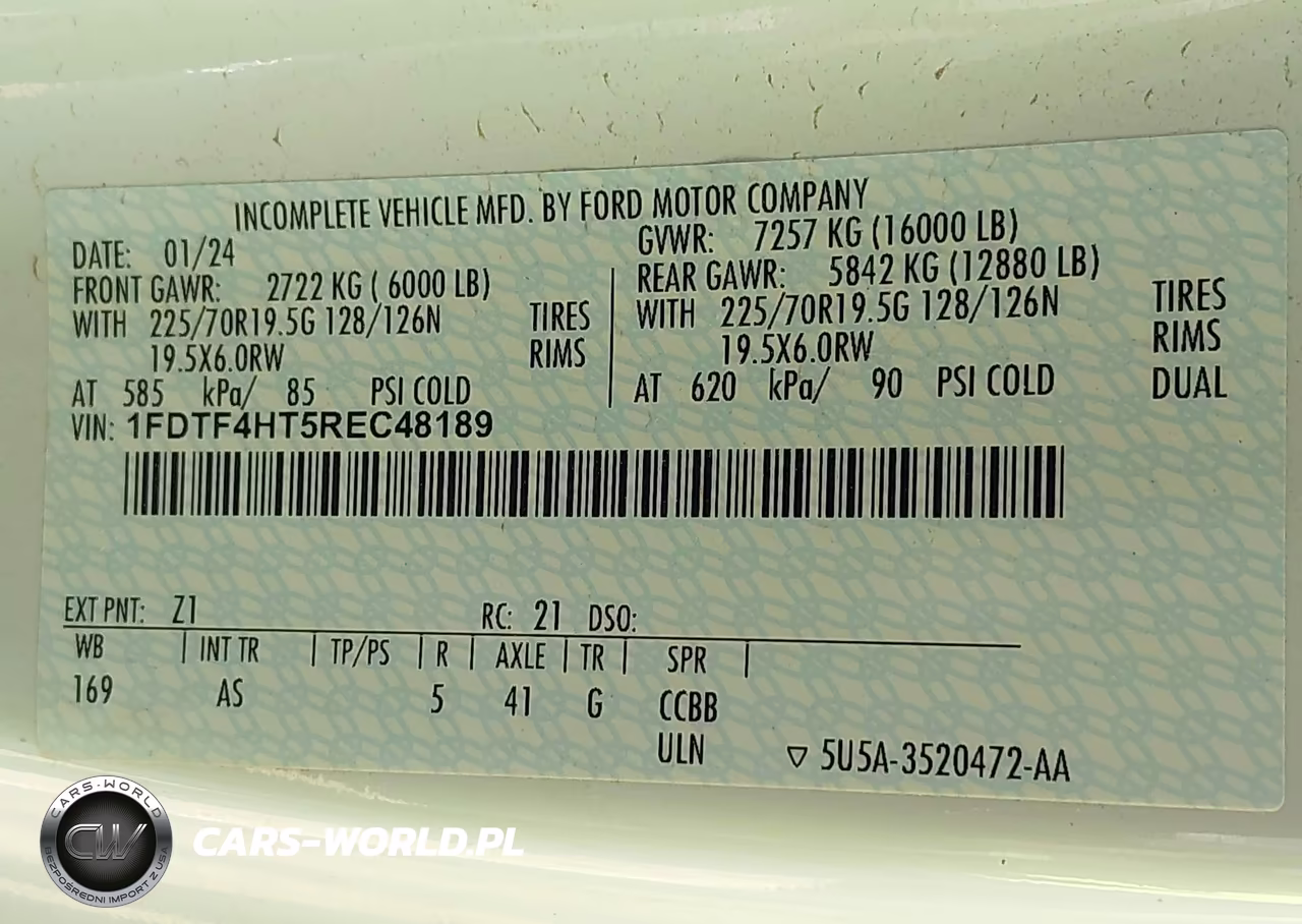 2024 Ford F-450 Chassis Xl VIN:1FDTF4HT5REC48189 - 9