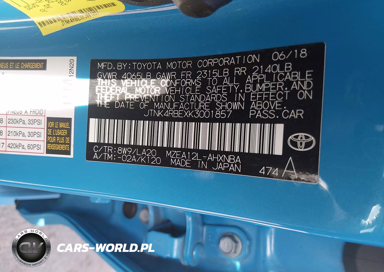 2019 Toyota Corolla Xse VIN:JTNK4RBEXK3001857 - 9