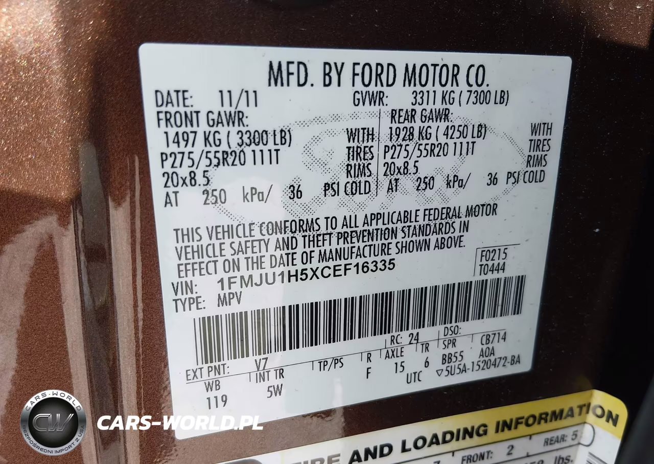 2012 Ford Expedition King Ranch VIN:1FMJU1H5XCEF16335 - 9