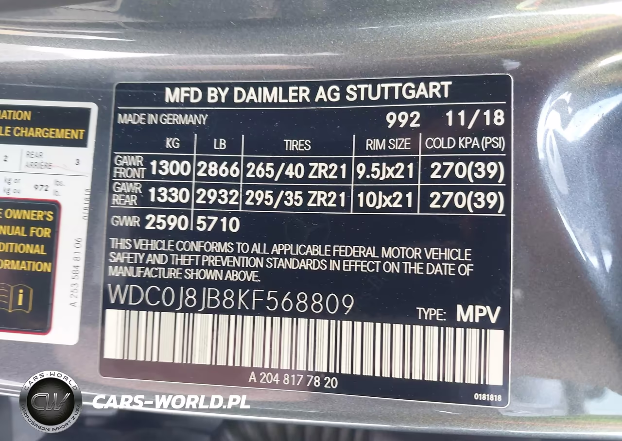 2019 Mercedes-Benz Amg Glc 63 Coupe 4Matic VIN:WDC0J8JB8KF568809 - 9