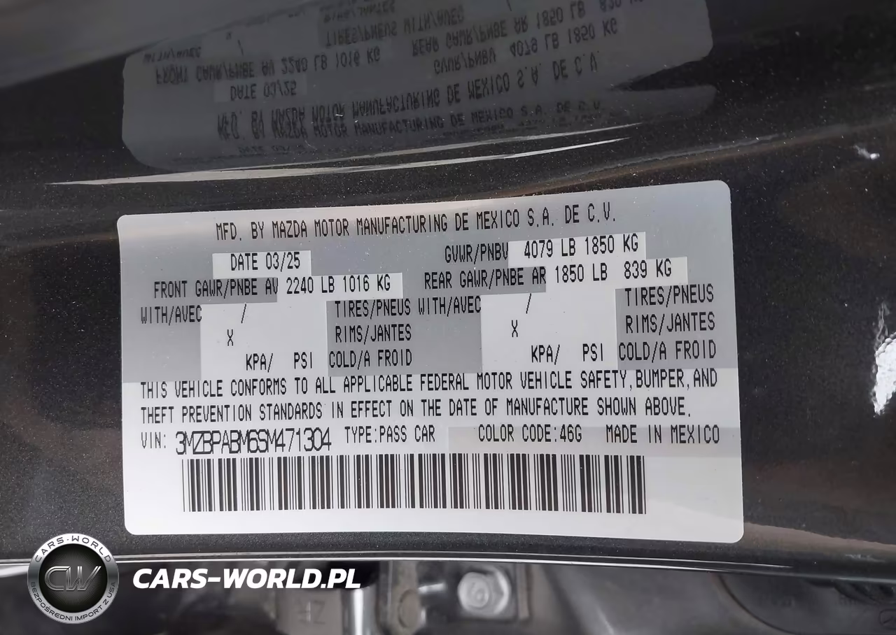 2025 Mazda Mazda3 2.5 S Select Sport VIN:3MZBPABM6SM471304 - 9