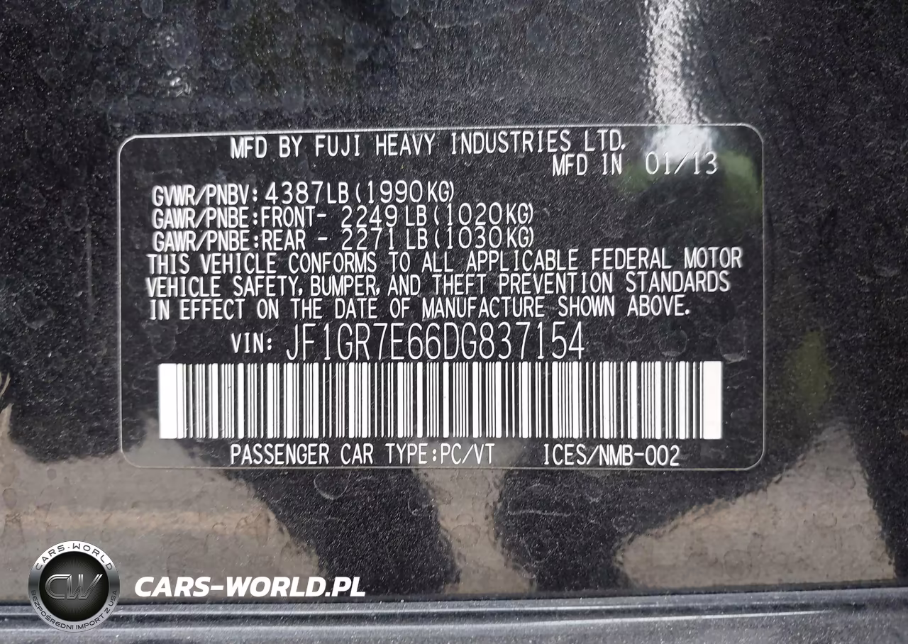 2013 Subaru Impreza Wrx VIN:JF1GR7E66DG837154 - 9