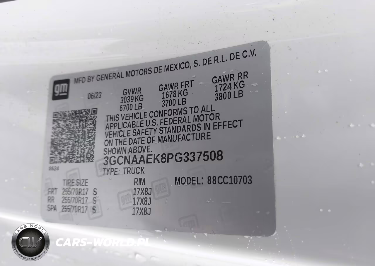 2023 Chevrolet Silverado 1500 2Wd Standard Bed Wt VIN:3GCNAAEK8PG337508 - 9