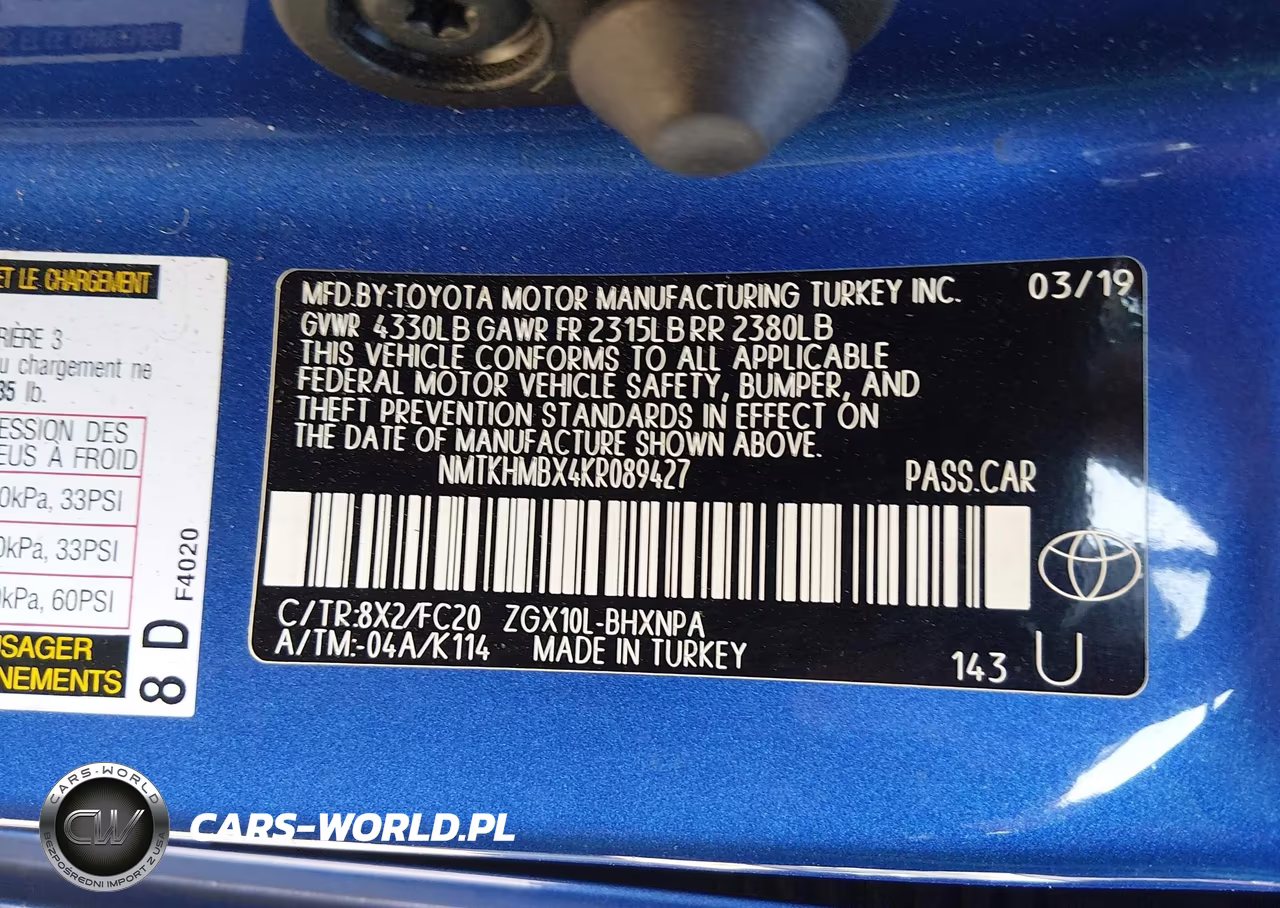 2019 Toyota C-Hr Le VIN:NMTKHMBX4KR089427 - 9