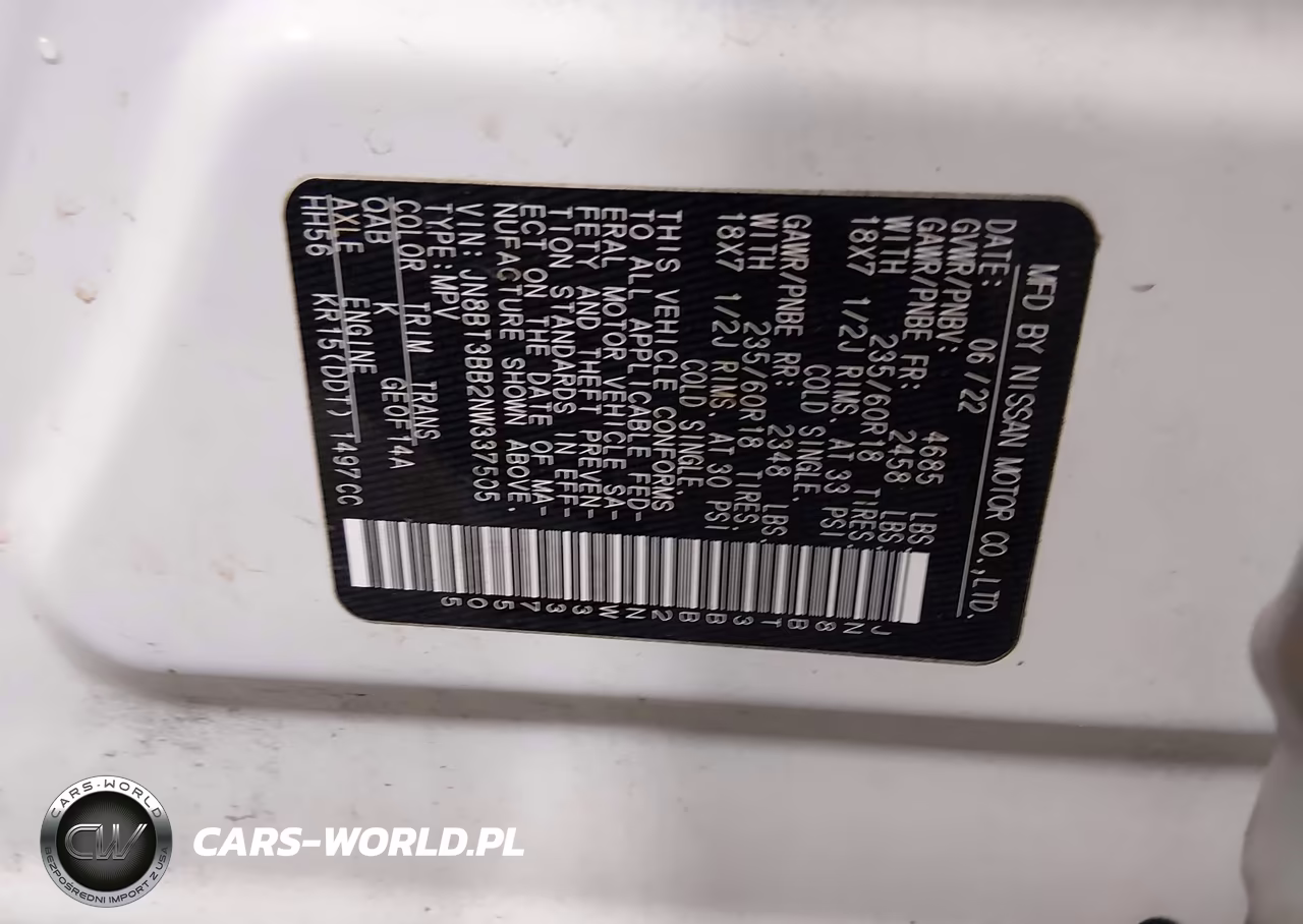2022 Nissan Rogue Sv Intelligent Awd VIN:JN8BT3BB2NW337505 - 9