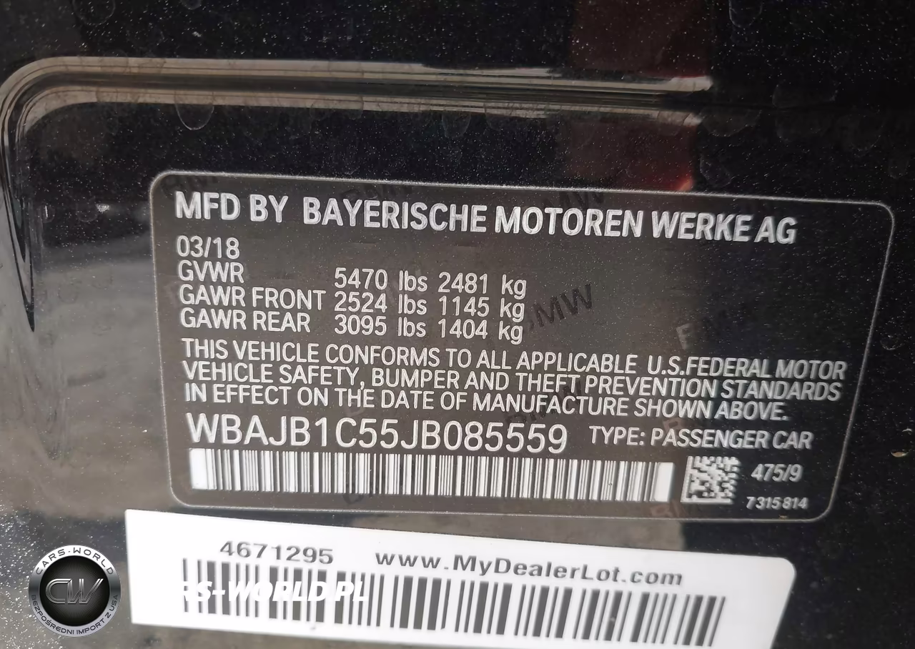 2018 BMW 530E xDrive Iperformance VIN:WBAJB1C55JB085559 - 9