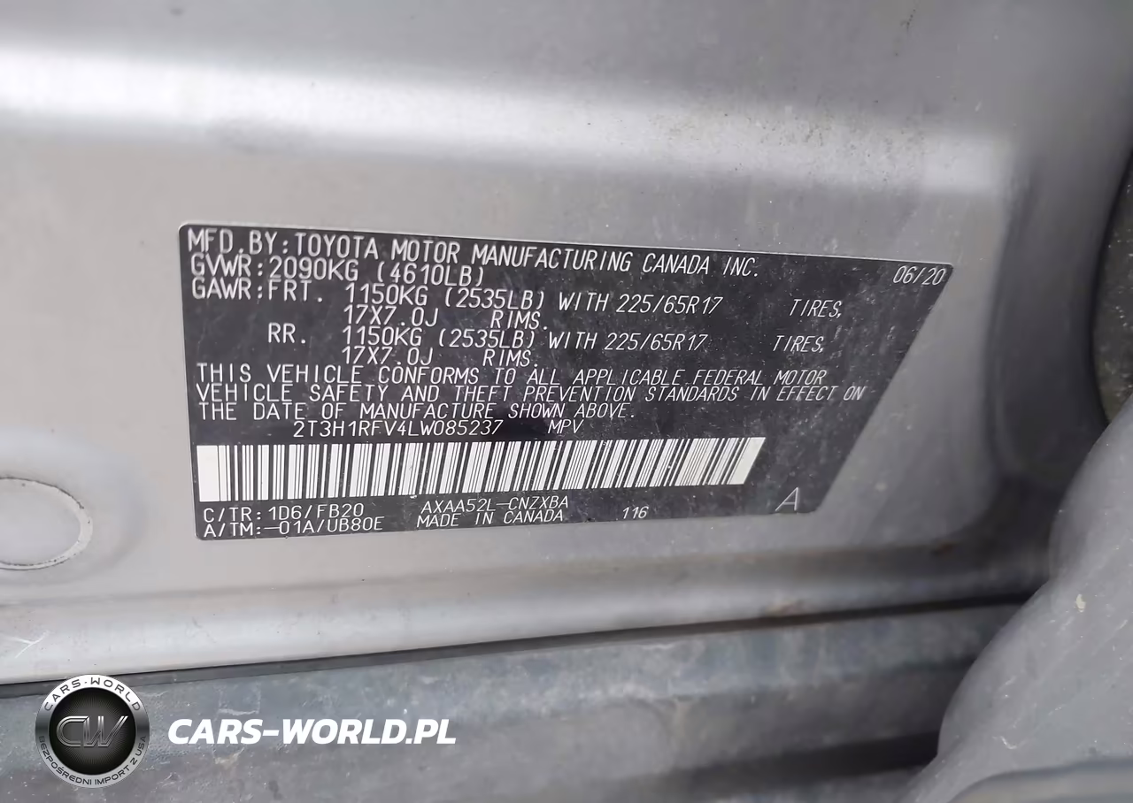 2020 Toyota Rav4 Le VIN:2T3H1RFV4LW085237 - 9