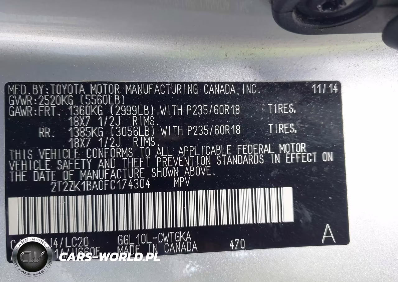 2015 Lexus Rx 350 VIN:2T2ZK1BA0FC174304 - 9
