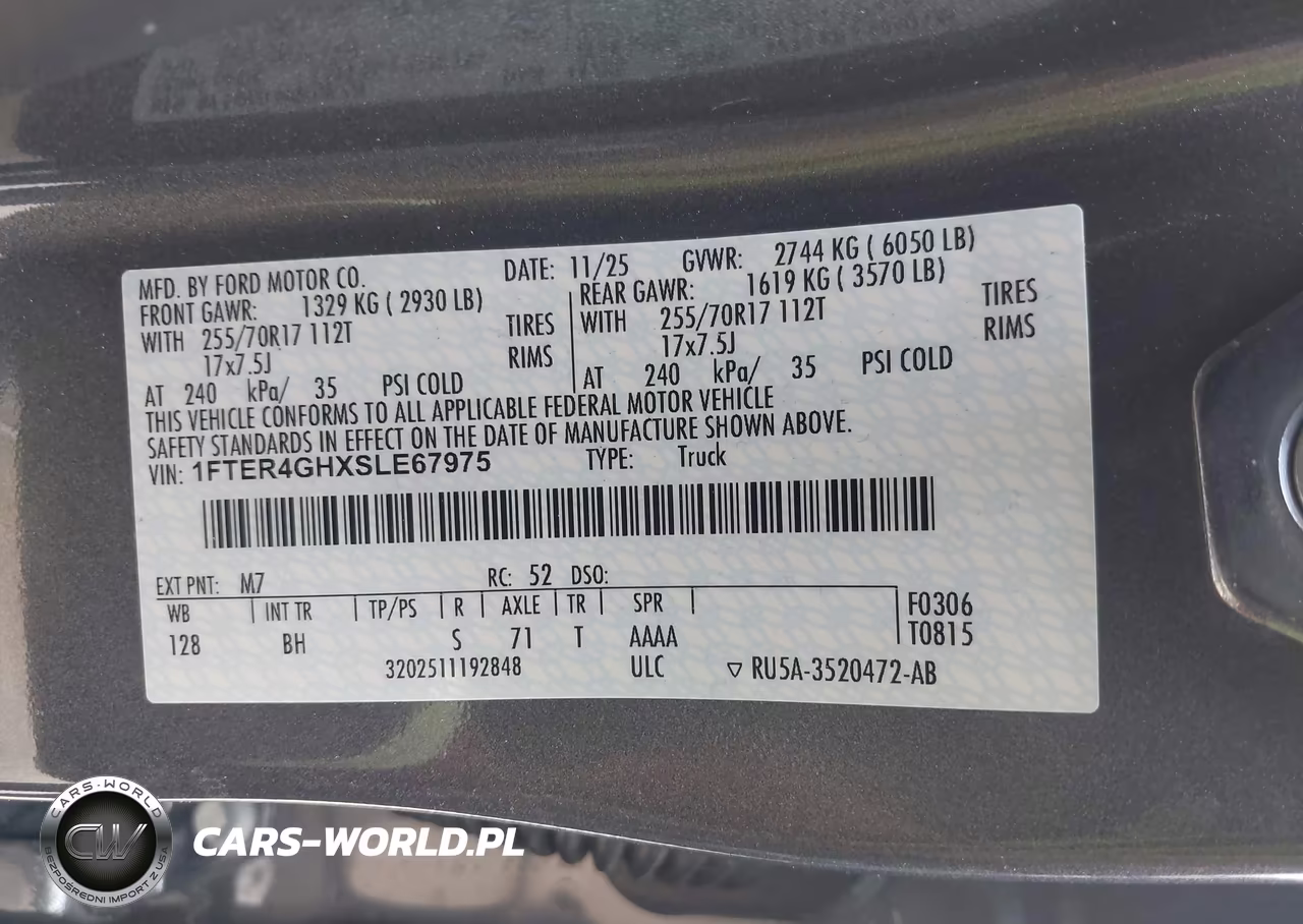 2025 Ford Ranger Xlt VIN:1FTER4GHXSLE67975 - 9