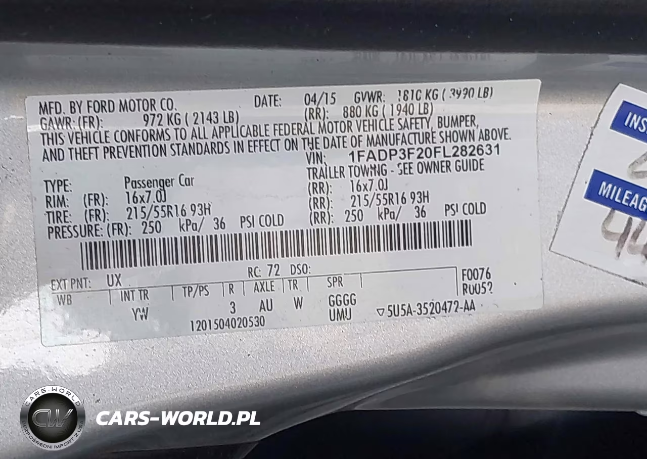 2015 Ford Focus Se VIN:1FADP3F20FL282631 - 9