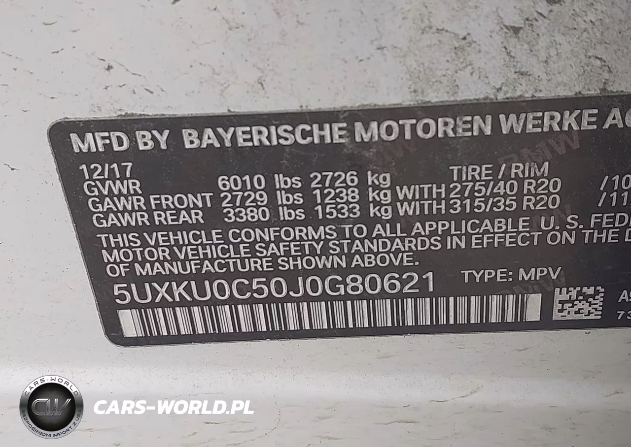 2018 BMW X6 Sdrive35I VIN:5UXKU0C50J0G80621 - 9