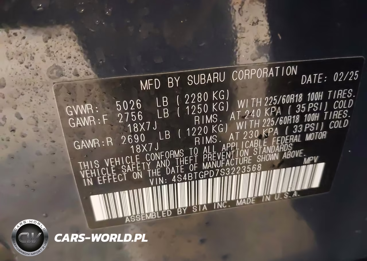 2025 Subaru Outback Touring Xt VIN:4S4BTGPD7S3223568 - 9