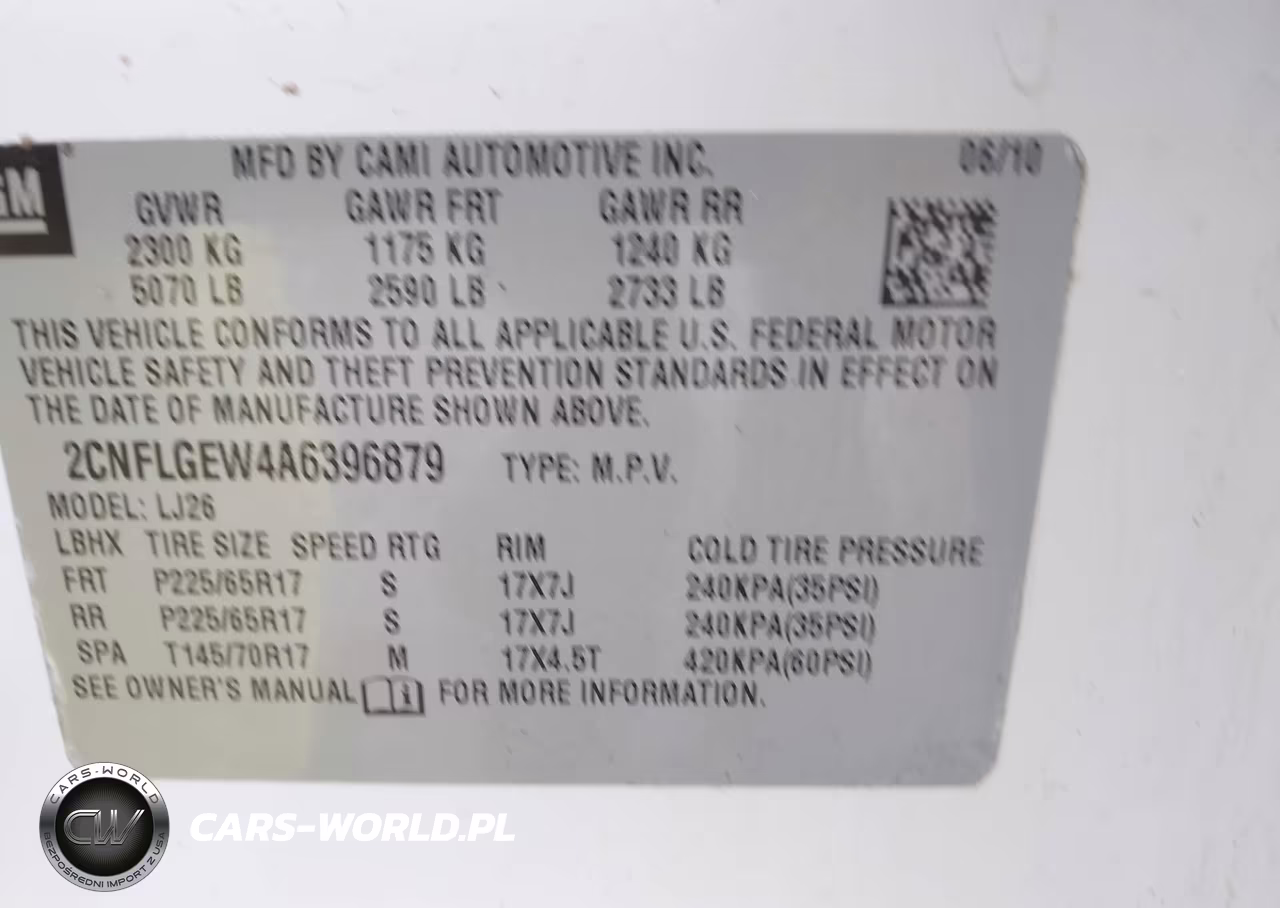 2010 Chevrolet Equinox Ltz VIN:2CNFLGEW4A6396879 - 9