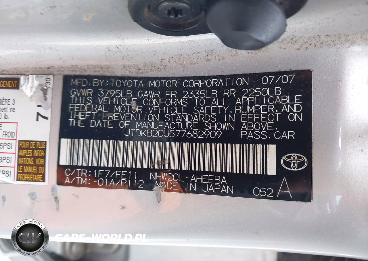 2007 Toyota Prius VIN:JTDKB20U577682909 - 9