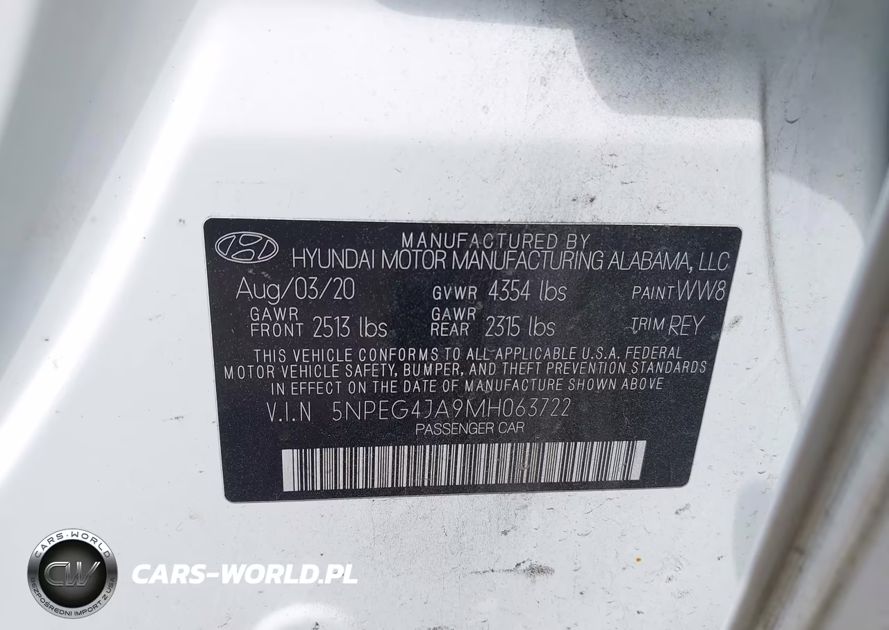 2021 Hyundai Sonata Se VIN:5NPEG4JA9MH063722 - 9